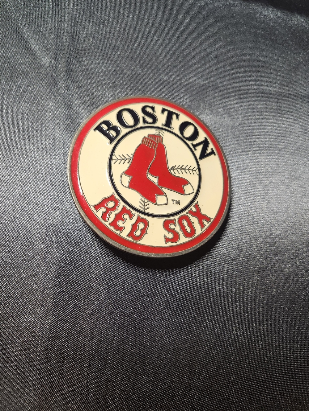 VINTAGE BOSTON RED SOX Official Licensed Logo Metal Pewter Belt Buckle